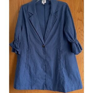 Anthropology DRA Los Angeles Blue Sandy Jacket Women’s Cotton Linen EUC XS